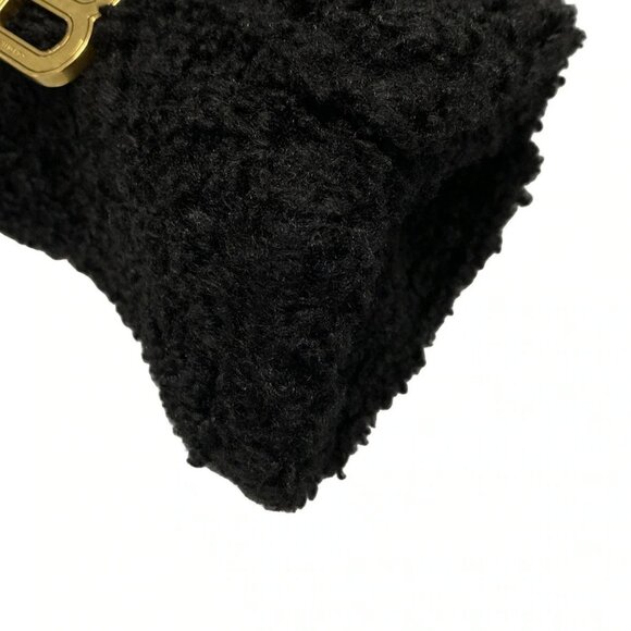 Auth BALENCIAGA Hour Glass 676384 Black Wool Handbag - Picture 4 of 16